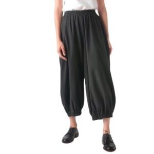 Black Crane Linen Rayon Gray Balloon Pants